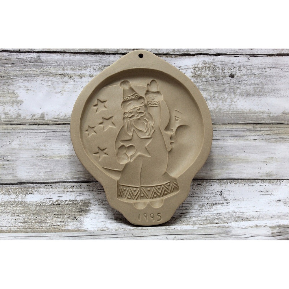 Brown Bag Designs Cookie Mold Santa In The Moon 1995